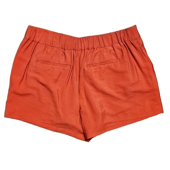 Loft Women Rusty Orange Chino Travel Casual Short Elastic Waistband Size Large - Picture 6 of 9